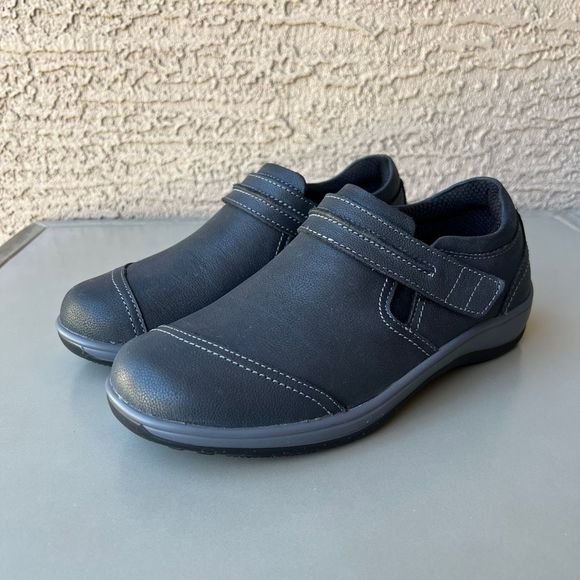 Orthofeet Shoes - Orthofeet 813 Solerno Casual Orthotic Slip On Shoes Womens 7 Black Leather